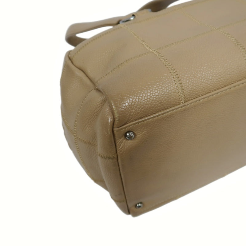 CHANEL Wild Stitch Calfskin Beige Silver Hardware Handbag