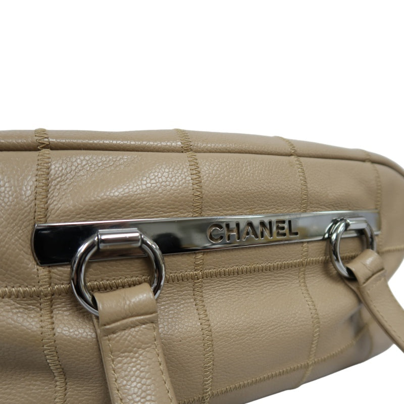CHANEL Wild Stitch Calfskin Beige Silver Hardware Handbag