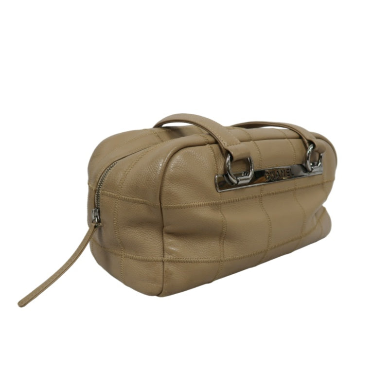 CHANEL Wild Stitch Calfskin Beige Silver Hardware Handbag