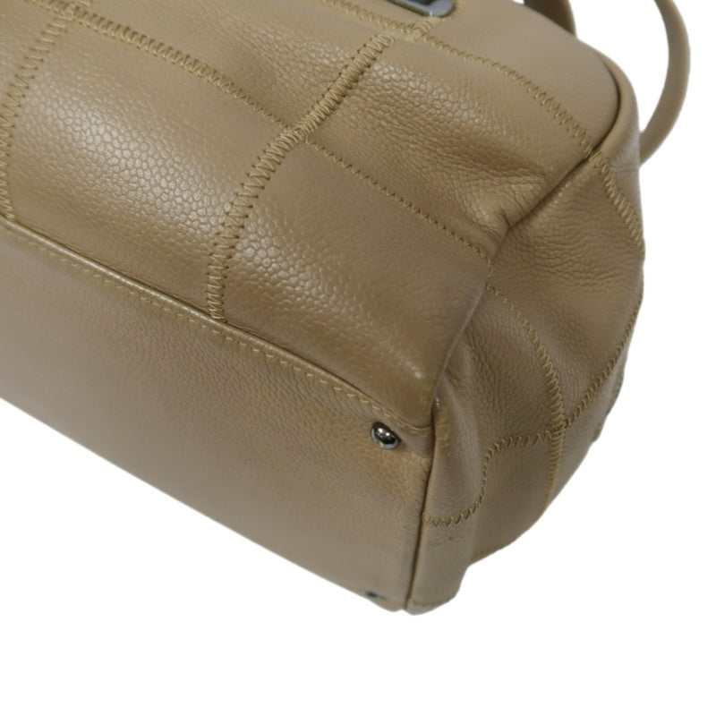 CHANEL Wild Stitch Calfskin Beige Silver Hardware Handbag