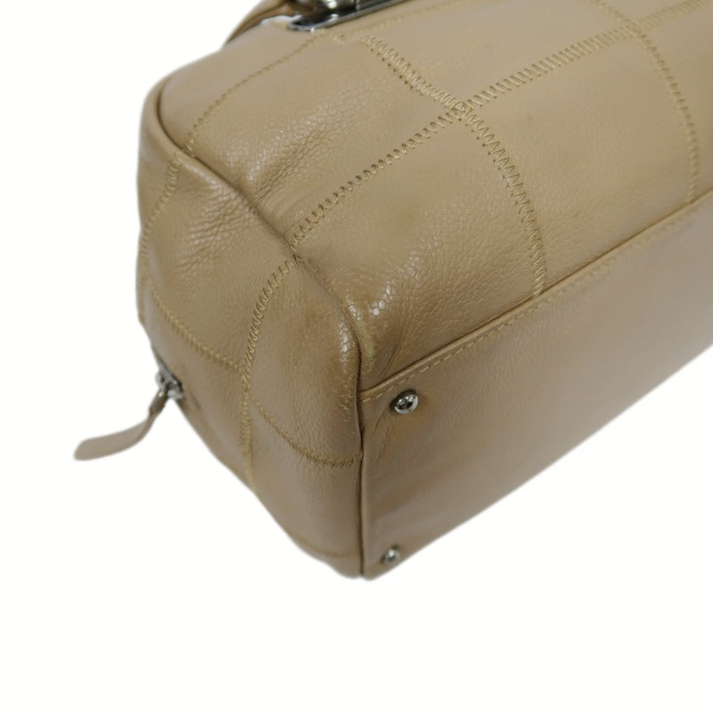 CHANEL Wild Stitch Calfskin Beige Silver Hardware Handbag