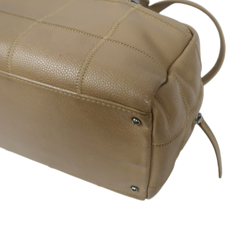 CHANEL Wild Stitch Calfskin Beige Silver Hardware Handbag