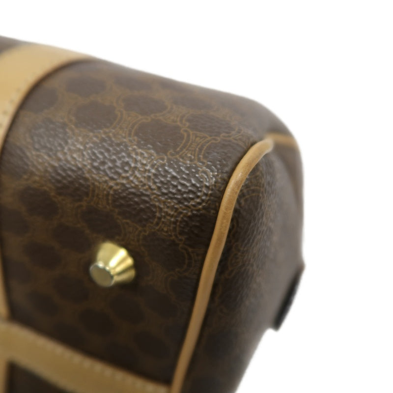 CELINE Macadam Monogram PVC Boston Handbag, Brown