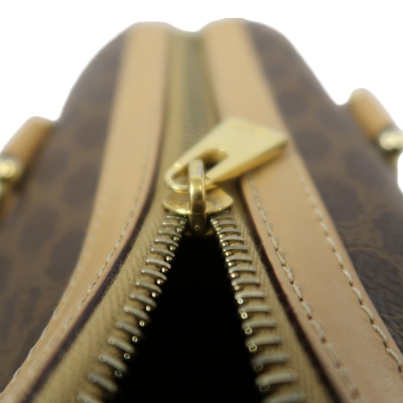 CELINE Macadam Monogram PVC Boston Handbag, Brown