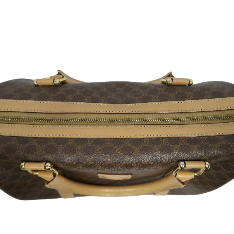 CELINE Macadam Monogram PVC Boston Handbag, Brown