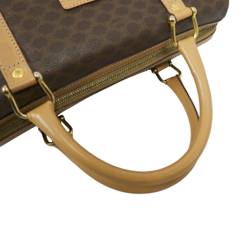 CELINE Macadam Monogram PVC Boston Handbag, Brown