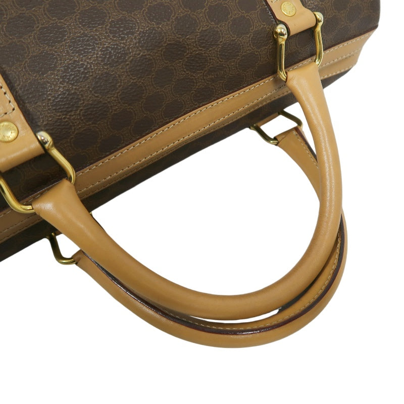 CELINE Macadam Monogram PVC Boston Handbag, Brown