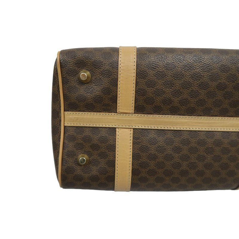 CELINE Macadam Monogram PVC Boston Handbag, Brown