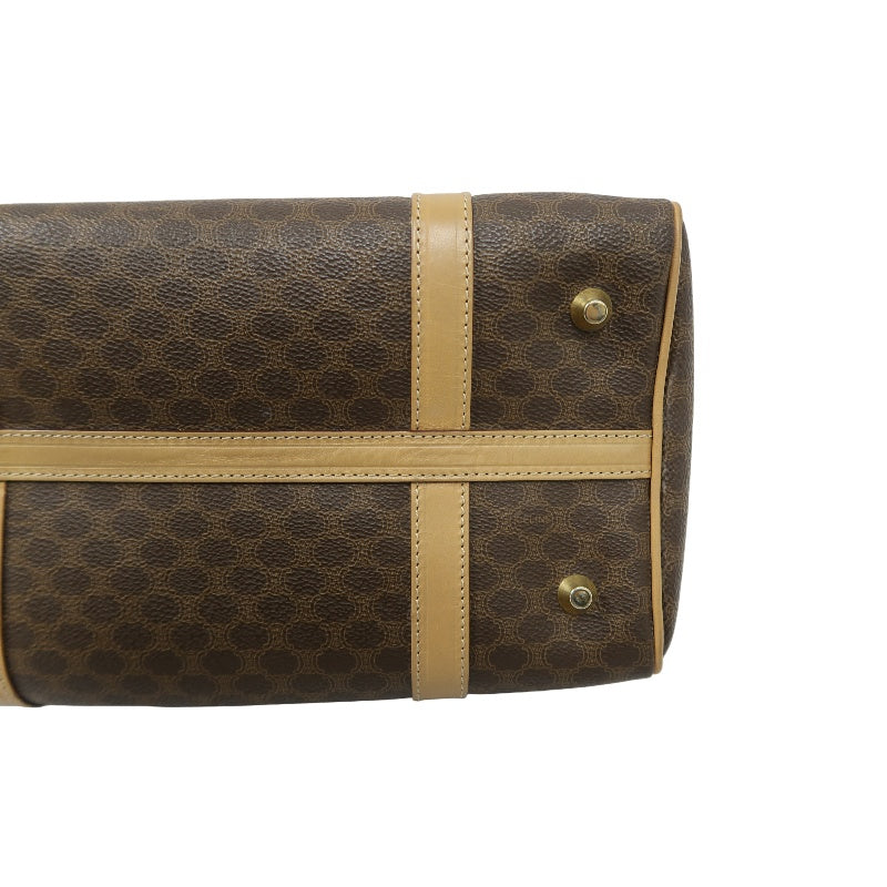 CELINE Macadam Monogram PVC Boston Handbag, Brown