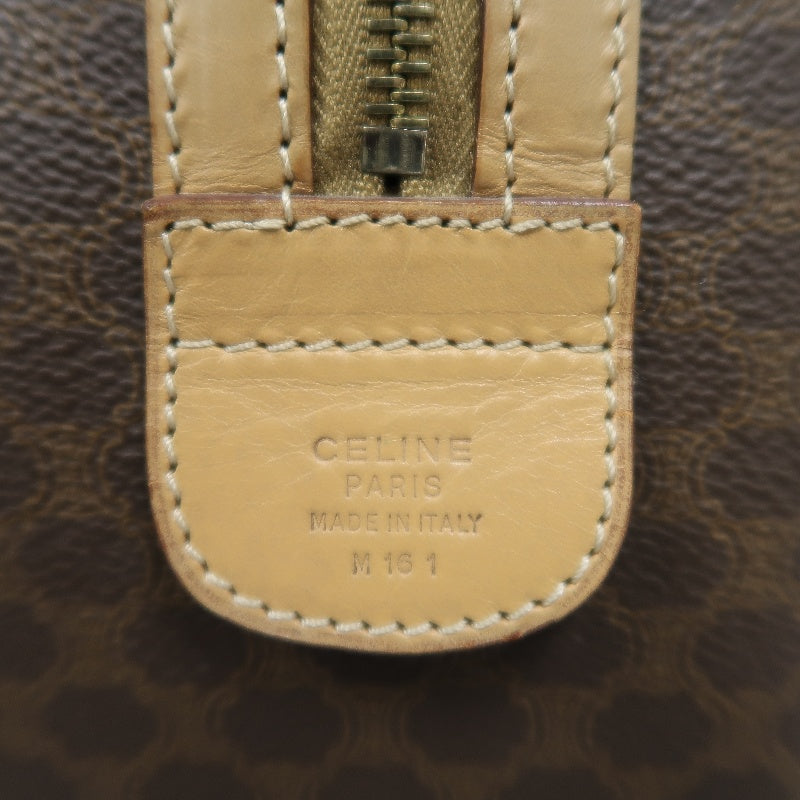 CELINE Macadam Monogram PVC Boston Handbag, Brown