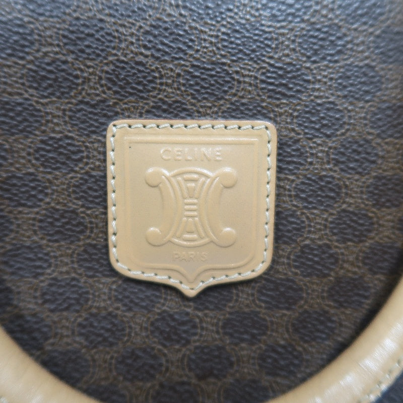 CELINE Macadam Monogram PVC Boston Handbag, Brown