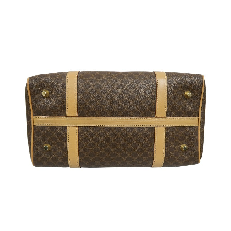 CELINE Macadam Monogram PVC Boston Handbag, Brown
