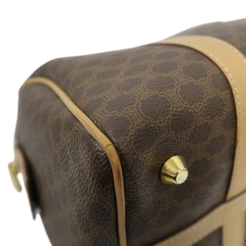 CELINE Macadam Monogram PVC Boston Handbag, Brown