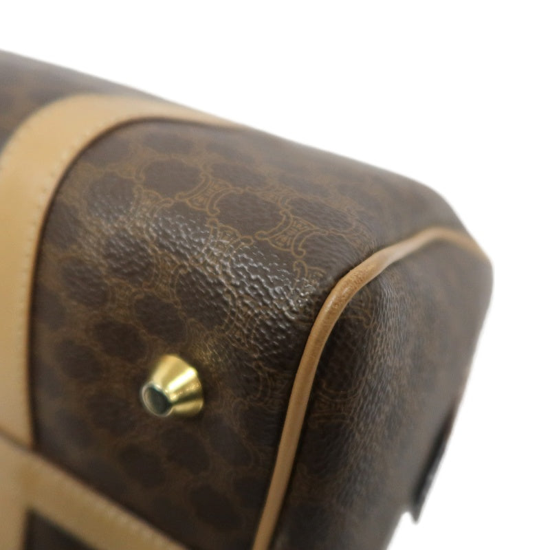 CELINE Macadam Monogram PVC Boston Handbag, Brown