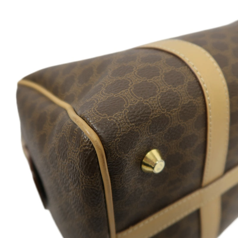 CELINE Macadam Monogram PVC Boston Handbag, Brown
