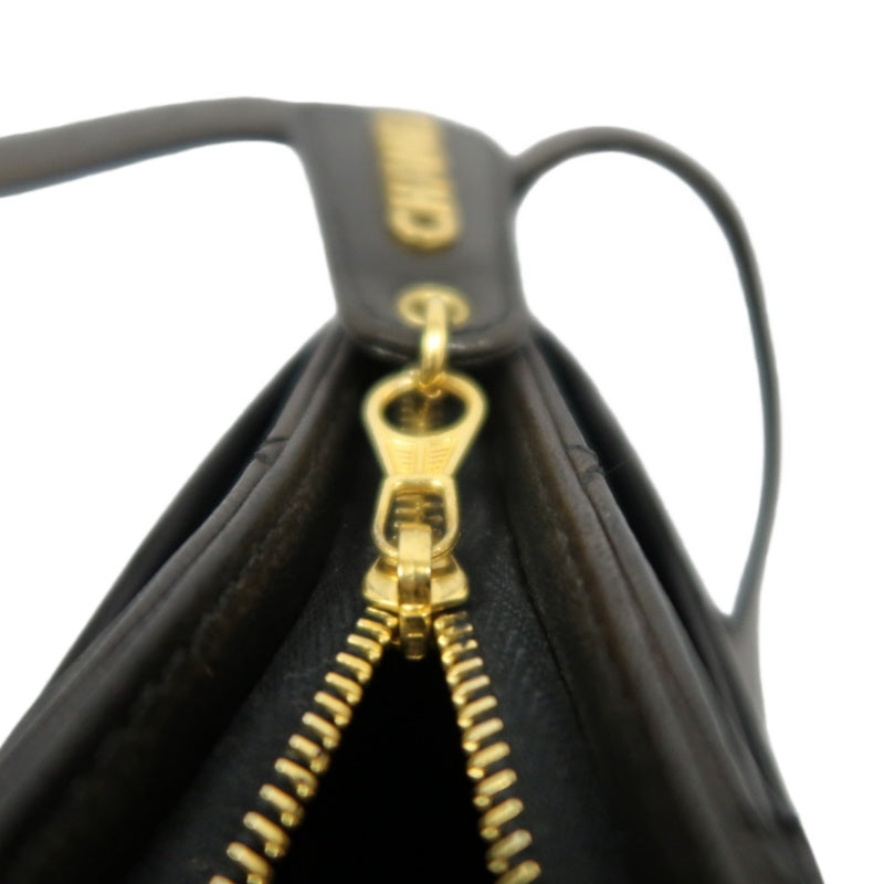 CHANEL Matelasse Lambskin Black Gold-Tone Hardware Shoulder Bag