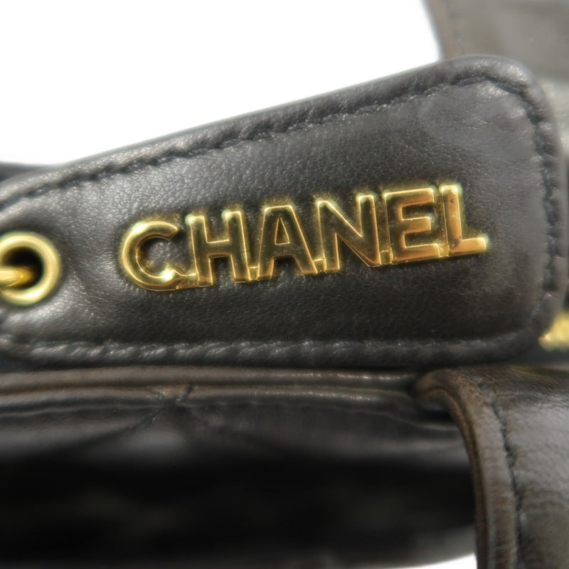 CHANEL Matelasse Lambskin Black Gold-Tone Hardware Shoulder Bag