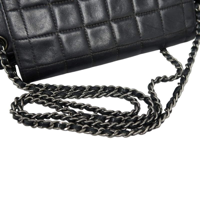 CHANEL 2.55 Shoulder Bag, Lambskin, Black, Silver-tone Hardware
