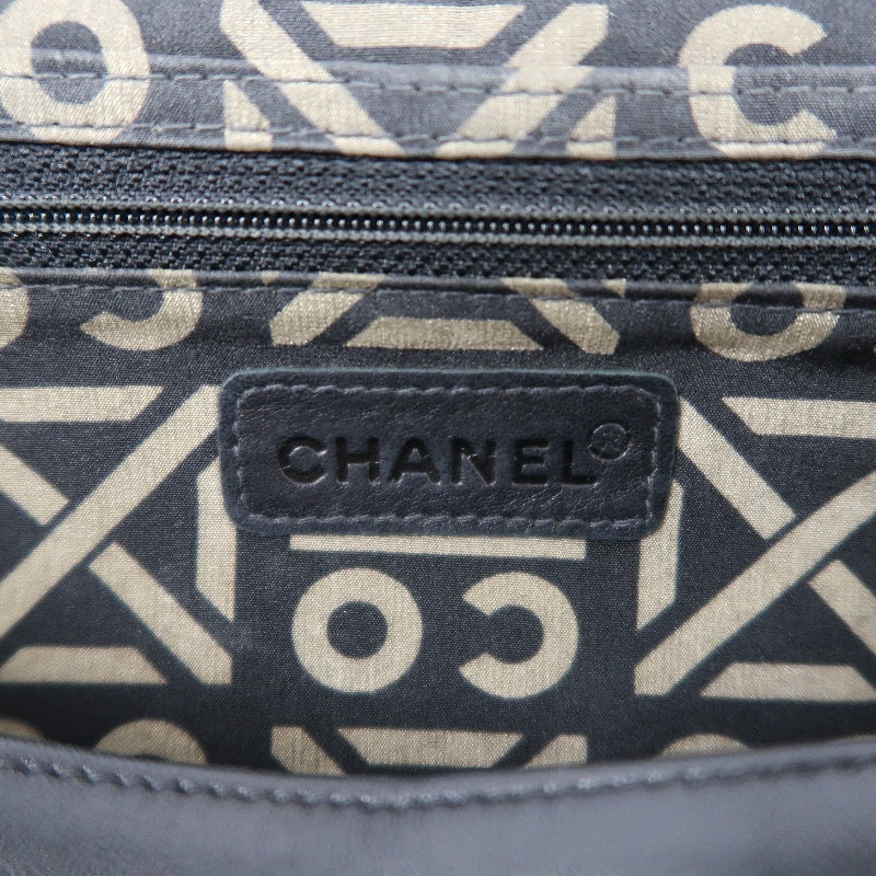 CHANEL 2.55 Shoulder Bag, Lambskin, Black, Silver-tone Hardware