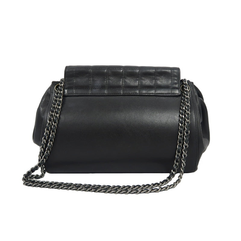 CHANEL 2.55 Shoulder Bag, Lambskin, Black, Silver-tone Hardware