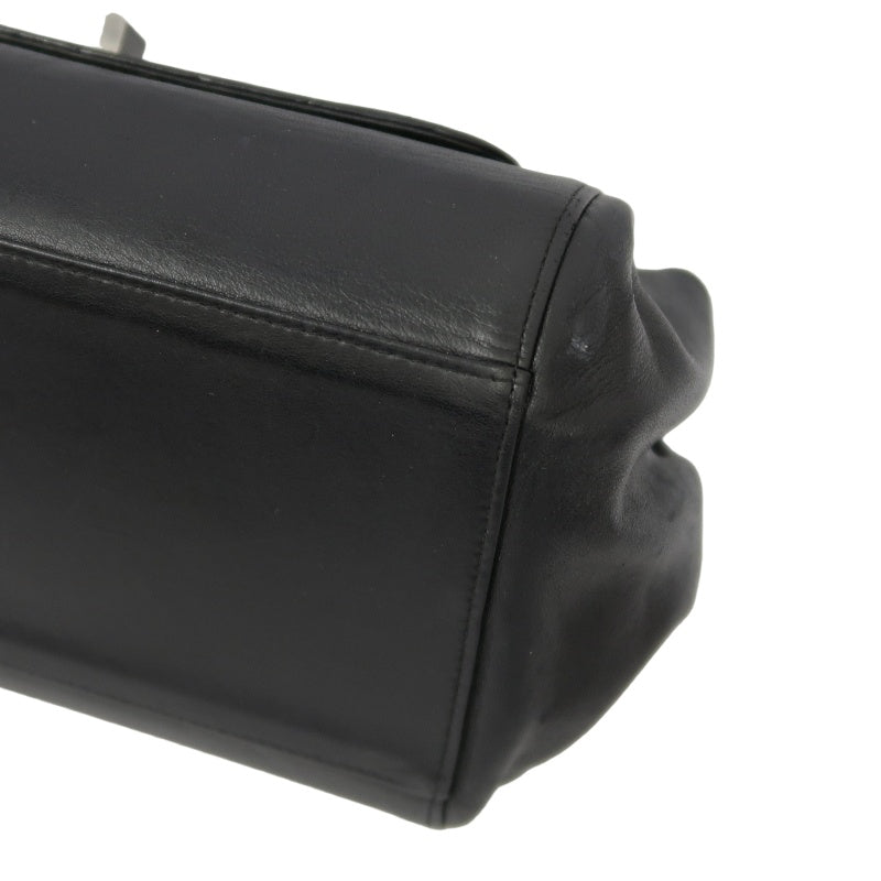 CHANEL 2.55 Shoulder Bag, Lambskin, Black, Silver-tone Hardware