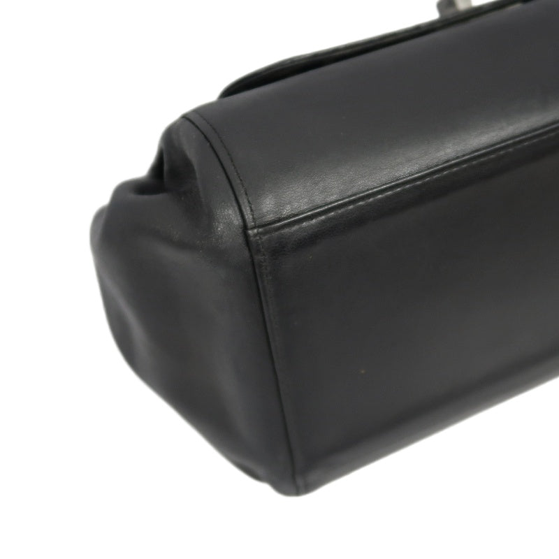 CHANEL 2.55 Shoulder Bag, Lambskin, Black, Silver-tone Hardware