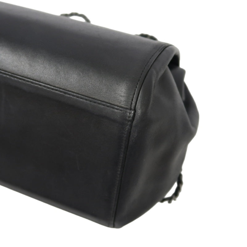 CHANEL 2.55 Shoulder Bag, Lambskin, Black, Silver-tone Hardware