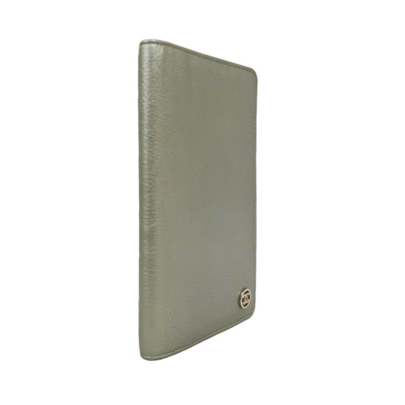 CHANEL Long Vertical Wallet, Lambskin, Silver, Serial Number Starting with "11", Includes Guarantee Card