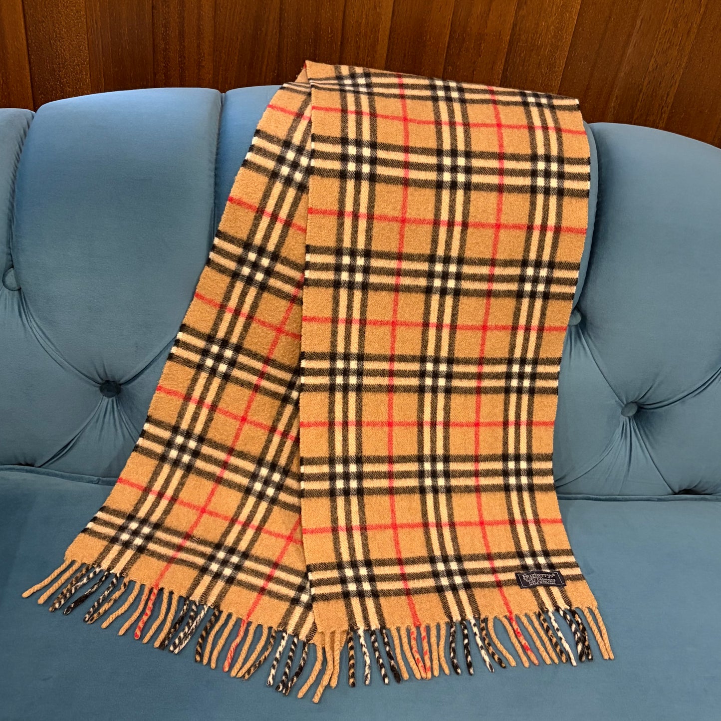 BURBERRY Nova Check Scarf Cashmere Beige