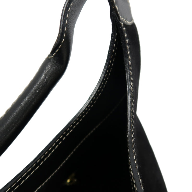 SALVATORE FERRAGAMO Ferragamo handbag suede black with dust bag black suede underarm bag