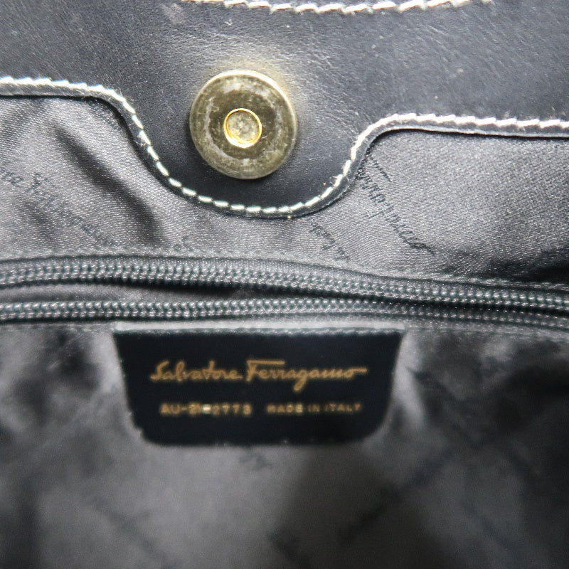 SALVATORE FERRAGAMO Ferragamo handbag suede black with dust bag black suede underarm bag