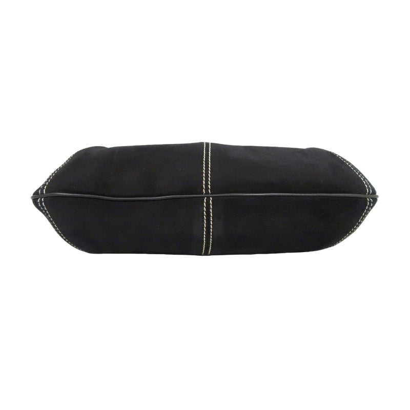 SALVATORE FERRAGAMO Ferragamo handbag suede black with dust bag black suede underarm bag