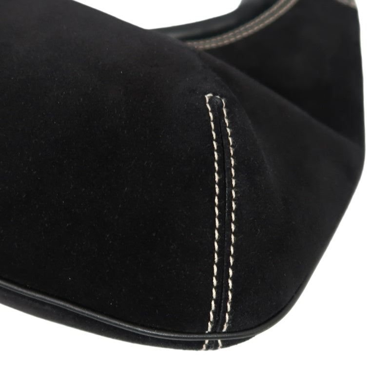 SALVATORE FERRAGAMO Ferragamo handbag suede black with dust bag black suede underarm bag