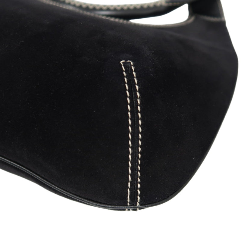 SALVATORE FERRAGAMO Ferragamo handbag suede black with dust bag black suede underarm bag