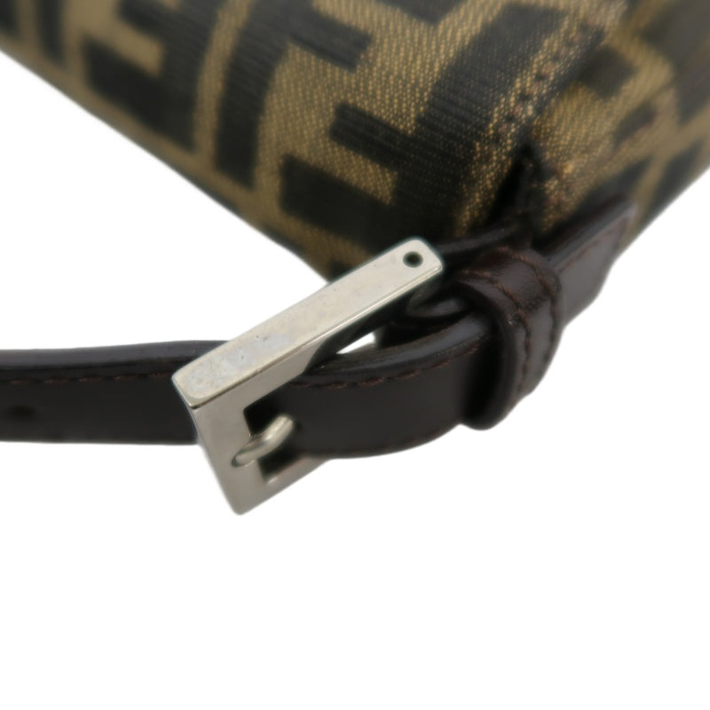 FENDI Mamma Bucket Zucchino Canvas Handbag Brown Silver-Tone Hardware, with Dust Bag