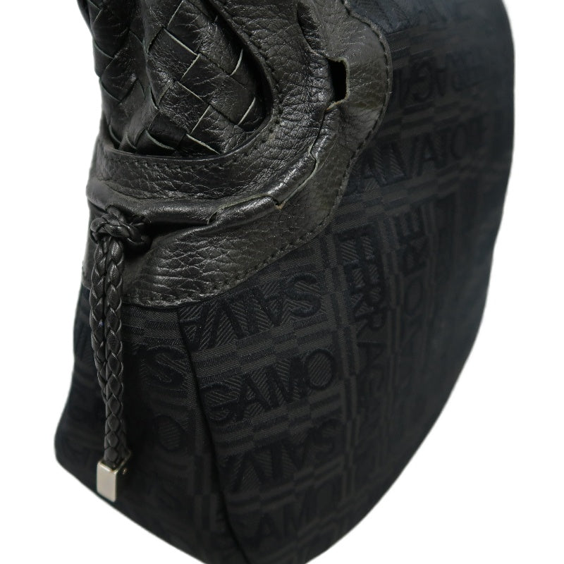FERRAGAMO tote bag, canvas, black, underarm bag