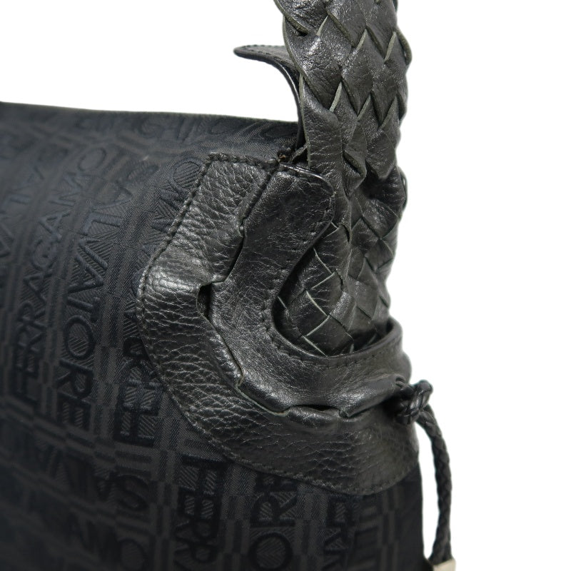 FERRAGAMO tote bag, canvas, black, underarm bag