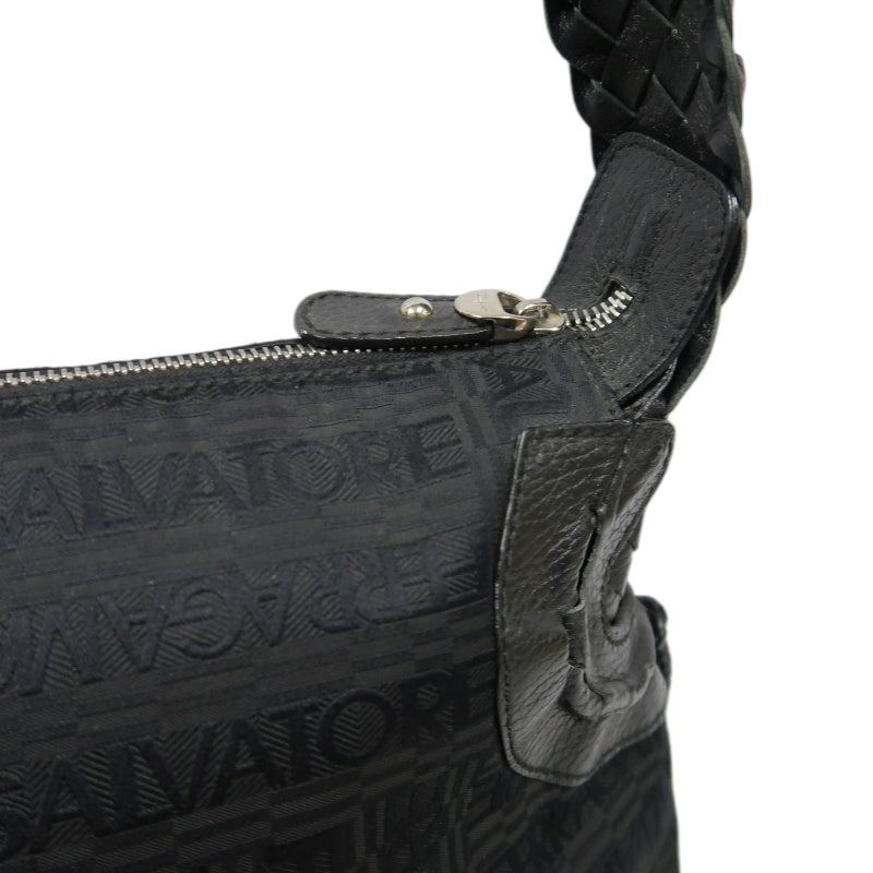 FERRAGAMO tote bag, canvas, black, underarm bag