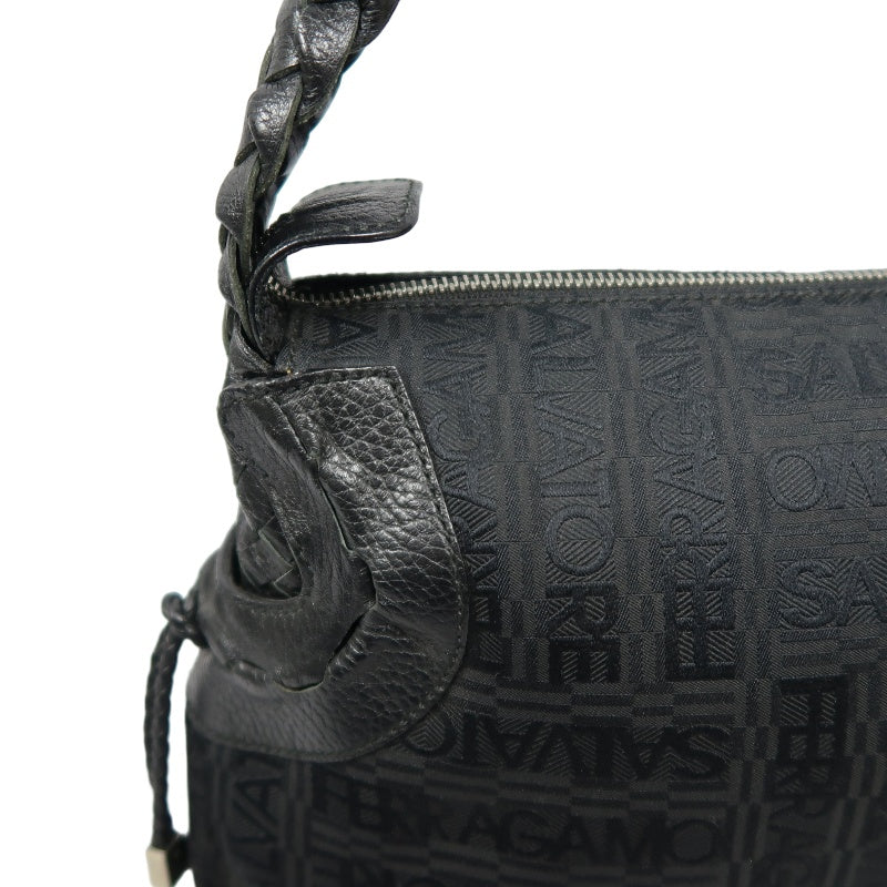 FERRAGAMO tote bag, canvas, black, underarm bag