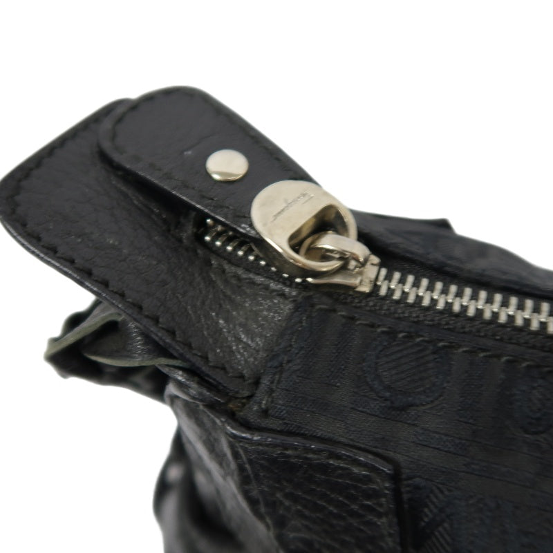FERRAGAMO tote bag, canvas, black, underarm bag