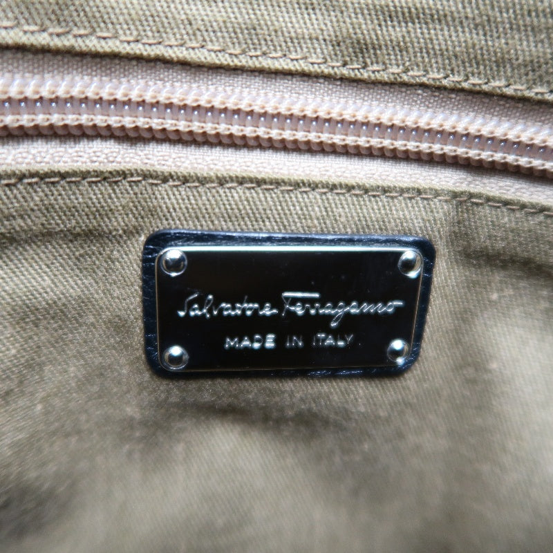 FERRAGAMO tote bag, canvas, black, underarm bag