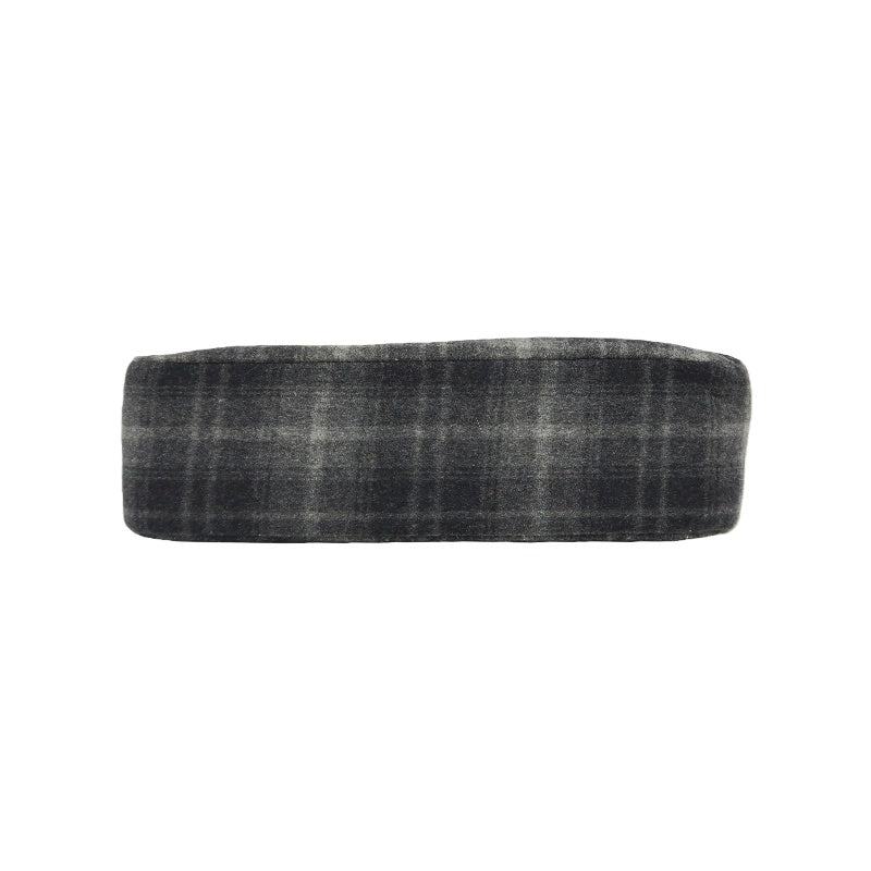 FERRAGAMO Handbag Check Gray Wool Tweed Shoulder Bag