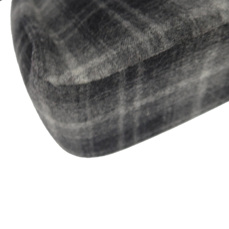 FERRAGAMO Handbag Check Gray Wool Tweed Shoulder Bag
