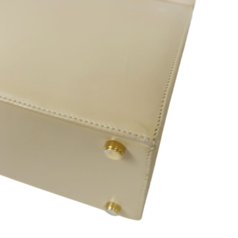 Ferragamo ribbon handbag, beige, silver hardware, with dust bag, milk tea color PVC, bow tote bag
