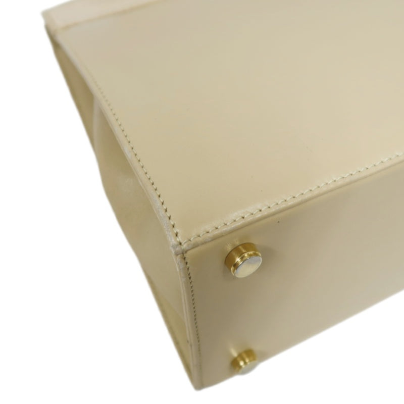 Ferragamo ribbon handbag, beige, silver hardware, with dust bag, milk tea color PVC, bow tote bag