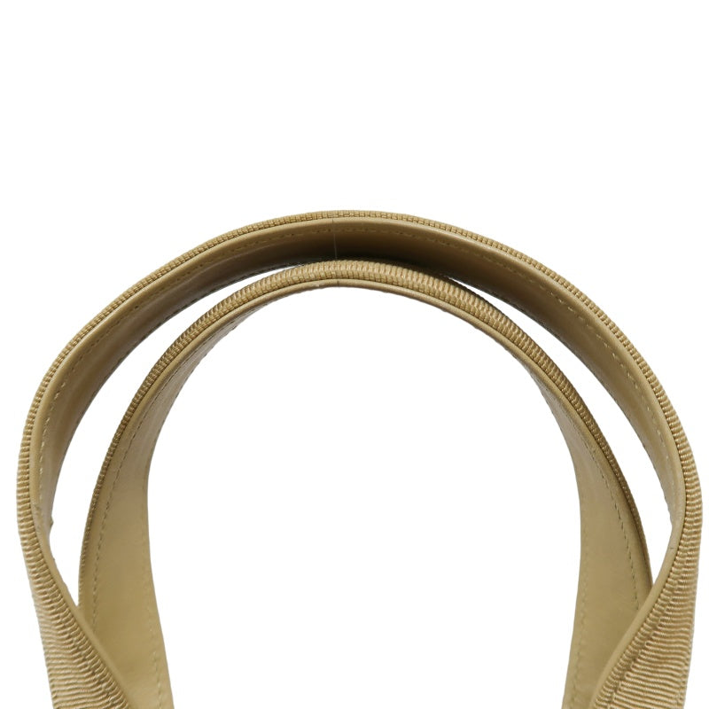 Ferragamo ribbon handbag, beige, silver hardware, with dust bag, milk tea color PVC, bow tote bag