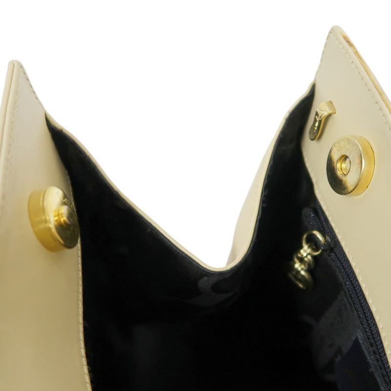 Ferragamo ribbon handbag, beige, silver hardware, with dust bag, milk tea color PVC, bow tote bag