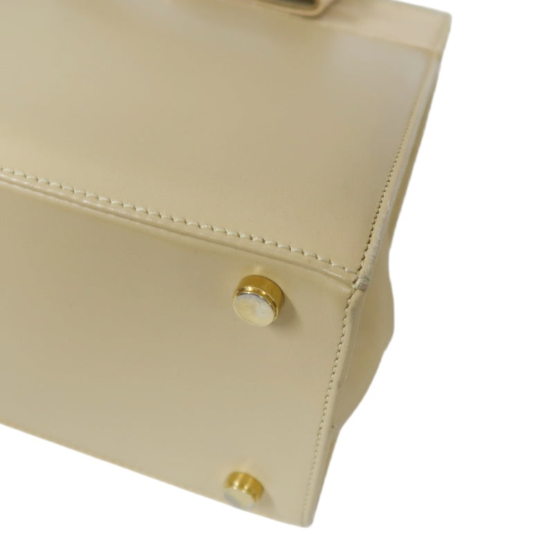 Ferragamo ribbon handbag, beige, silver hardware, with dust bag, milk tea color PVC, bow tote bag