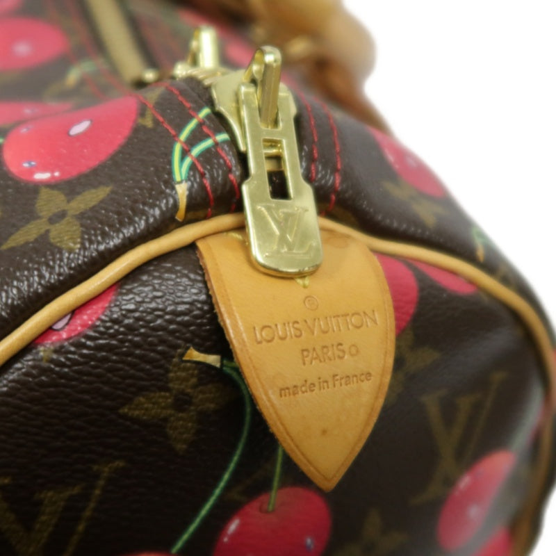 Louis Vuitton (LV) Monogram Cherry Keepall 45, Brown PVC, Limited Edition, Includes Name Tag, Luggage Strap & Boarding Pass Holder