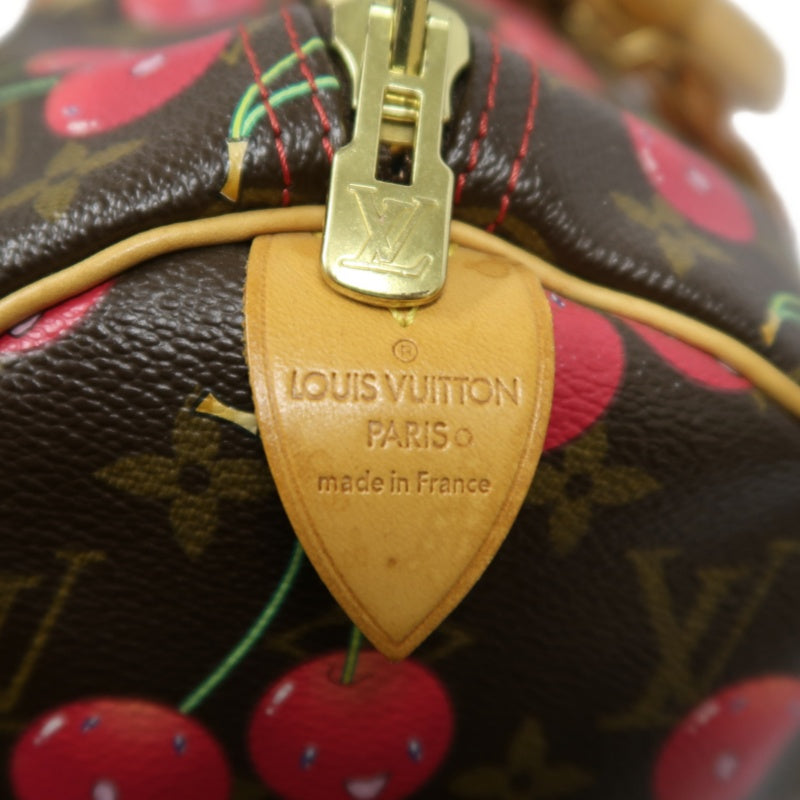 Louis Vuitton (LV) Monogram Cherry Keepall 45, Brown PVC, Limited Edition, Includes Name Tag, Luggage Strap & Boarding Pass Holder